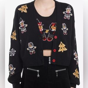 Social Collision Goth Gingerbread Knit Tank‎ Top & Cardigan Set Hot Topic